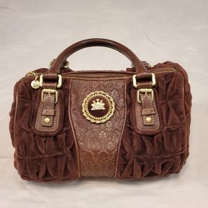 Juicy Couture pinched velvet leather dr bag
